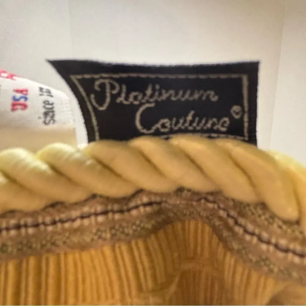 Platinum Couture Green and Gold Stripe Brocade Decorative Pillow with Fringe